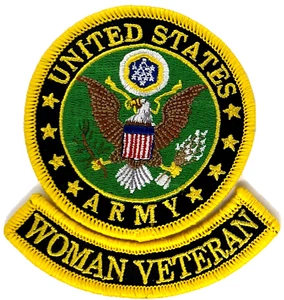 UNITED STATES ARMY WOMAN VET 2 PC SET MILITARY EMBROIDERED IRON ON PATCH EE-34 - Picture 1 of 1