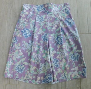 Pantalones Cortos Laura Ashley Vintage Años 80 Estampado Algodón Lavanda 10 Cottagecore - Imagen 1 de 6