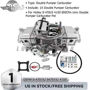 Univ Double Pumper Carburetor-Pol For Holley 0-4781S 850CFM 4-cylinder NEW - Bild 1 von 14
