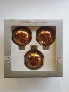 Vintage Dillard's Trimmings Glass Christmas Ornaments Leopard Print Balls 3 Pack - Picture 1 of 7