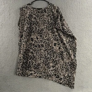 Rachel Zoe Womens Top Animal Print Multicolor Size 0 Drape Silk Spandex Blend - Picture 1 of 13