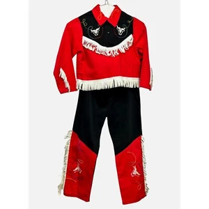 Vtg Walls of Texas Boys Western Cowboy Outfit w Fringe Embroidery sz 6/7 - Picture 1 of 17