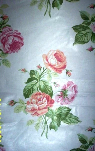 Laura Ashley English Briar roses new vintage fabric 5.5 yards 1990 pink apricot - Picture 1 of 7