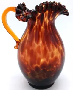 "Maestri Vetrai" Bernstein Braun Schildpatt Murano Glas Krug, Selten Vintage - Bild 1 von 10