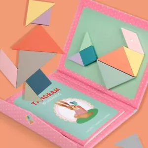 Magnetic Tangram Children's Enlightenment Cognitive Puzzle Colorful Wooden Toys - Picture 1 of 5