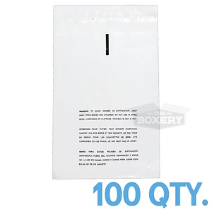 100 19x24 Self Seal Suffocation Warning Clear Poly Bags 1.5 mil Free Shipping - Picture 1 of 2