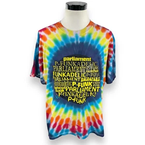 Vintage Parliament Funkadelic T-Shirt Men's XL Tie Dye Band Tee Crew Rare 90s - Picture 1 of 10