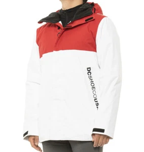 DC Shoes Defy 2 Snowboard Snow Ski Coat Jacket White Red Insulated Mens Small S - Picture 1 of 2