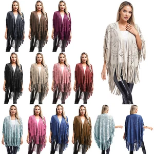 Womens Shawl Wedding Cape Hollow Out Cloak Cardigan Cover Ups Vintage Clubwear - Picture 1 of 149