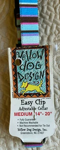 Cuello de perro con estampado MED CAISLEY DUO 14""-20"" diseño amarillo perro nuevo con etiqueta envío gratuito - Imagen 1 de 3