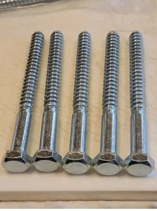 Tornillos de perno de cabeza hexagonal chapados en zinc de 5/8" x 7". 5pk, 21F - Imagen 1 de 3