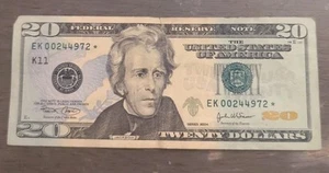 2004 Series Federal Reserve Star Note $20 Twenty Dollar Bill - Picture 1 of 3