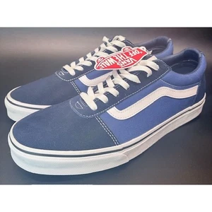 Vans Ward Low-Top Sneakers Blue Canvas Skate Shoes Classic Casual mens size 11.5 - Picture 1 of 7