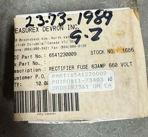 NEUF PAQUET DE 10 FUSIBLES REDRESSEURS BUSSMAN 63 AMP 63FE - Photo 1/6