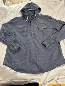 Chaps, Ralph Lauren, hooded shirt, pullover size, XXL cotton blue polkadot - Picture 1 of 12