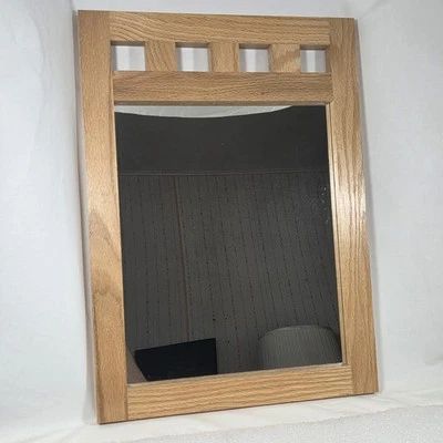 VTG Wooden Framed  Mirror Rectangle Wall Hanging 20” X  14 3/8” Dowel Jointed - Image 1 of 4