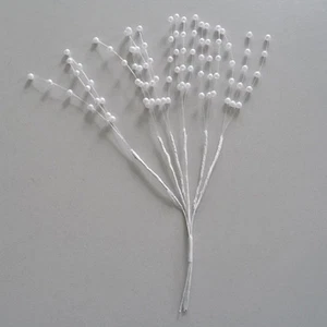 Aerosol de Perlas Panícula de Granos Ramas F. Ramo de Novia Boda 19 CM Blanco - Imagen 1 de 5