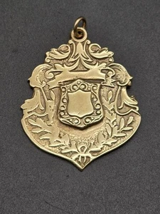 Antique Victorian 18k Gold-Plated Fob/Medallion/Coat of Arms Design/UK c.1900 - Picture 1 of 5