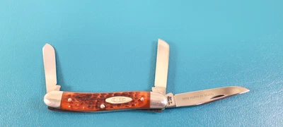 Rare CASE XX 6318 HP SSP Stockman Folding Pocket Knife Bone Burnt Orange TR512 - Image 1 of 4