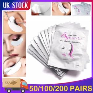 200 Pairs Eyelash Lash Extensions Under Eye Gel Pads Lint Patches Makeup Gifts - Picture 1 of 14