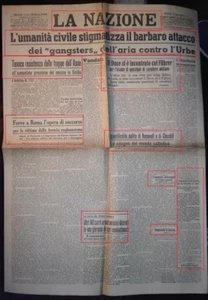 WW2*ROMA VIOLENTEMENTE BORBANDATA DA INCURSIONI NEMICHE*N.3428 - Picture 1 of 1