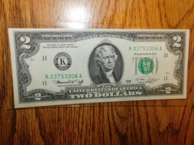 1978 2 dollar bill No wrinkles, No folds, Near mint - Image 1 of 2