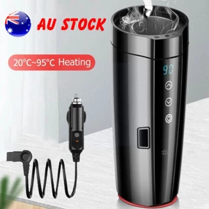 12V Car Heating Cup Travel Mug Electric Heated Water Kettle Temperature Control - Picture 1 of 12