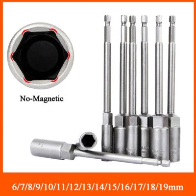 150mm Long Nuts Driver Hex Deep Socket Bits Impact Driver Drill 1/4" Hex Shank - Image 1 of 4