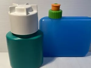Decor Vintage 80s Drink Flask Bottles Australia Plastic Lunchbox Green Lot 1 - Picture 1 of 11
