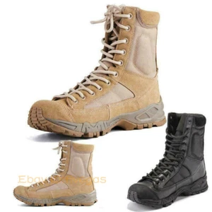 Herren Leder Taktische Stiefel Militär Kampf Armee SWAT Stiefeletten Schuhe Wandern - Bild 1 von 26