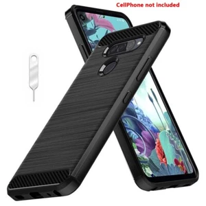 High Quality Carbon Fiber Soft Slim TPU Cover Case for Verizon LG Q70 LM-Q620V - Picture 1 of 5