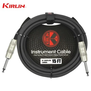 Kirlin 15FT 1/4" Mono Straight Male/Male Instrument Cable, OFC Conductor 20AWG - Picture 1 of 1