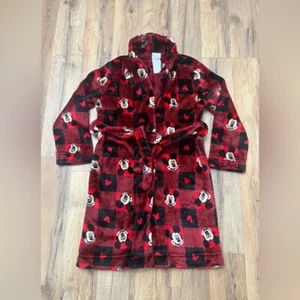 Toddler Clothes Disney Robe Size 4/5T Red Plaid Robe With Mickey on It B/1 - Picture 1 of 6