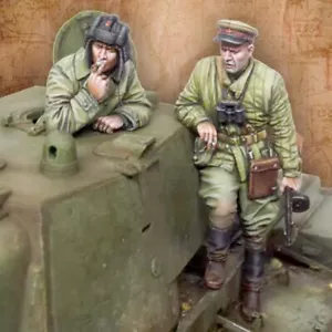 Kit modelo de figura de resina 1:35 dos soldados tanques soviéticos durante la Segunda Guerra Mundial sin montar - Imagen 1 de 1