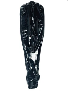 Saco de dormir de látex negro bolsa de carrocería con cremallera trasera entrepierna cremallera saco de dormir 0,4 mm - Imagen 1 de 8