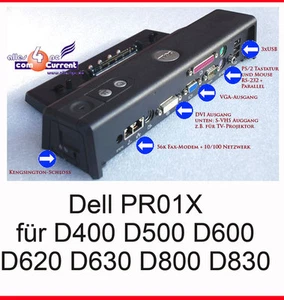 Docking Station Port Replicator Dell Latitude D600 D610 D620 D630 D800 D810 PR1 - Picture 1 of 4
