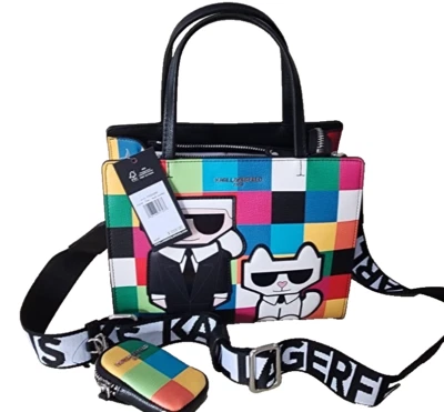 Karl Lagerfeld w/ Cat Maybelle Multi Combo Crossbody Tote Bag w/ Case Colorblock - Image 1 of 4