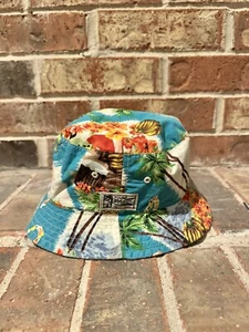 New S/M Polo Ralph Lauren Reversible Bucket Hat Floral Palm Tree Hawaii Paradise - Picture 1 of 9