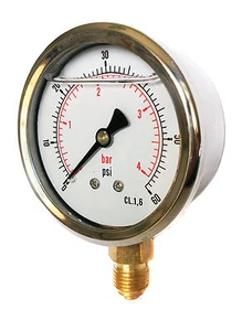 Hydraulic Pressure Gauge Glycerine Filled 0/60 PSI & 0/4 Bar 63mm Dial 1/4 BSP - Picture 1 of 1