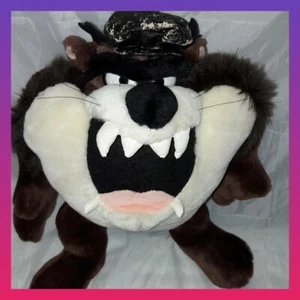 Rare Vintage Looney Tines Tasmanian Devil Taz biker Soft Plush Toy retro 90s S10 - Photo 1/7