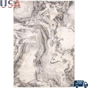 Indoor Marble Pattern Area Rug Stain Fade Resistant Durable Machine Woven 5x7 US - Picture 1 of 7