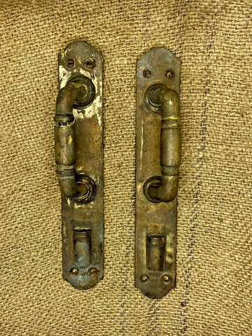 Heavy brass door handles made of antique Russian imperial Cover