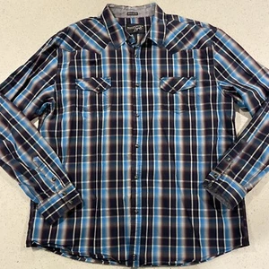 Moonshine Spirit Shirt Adult 2XL XXL Blue Button Up Pearl Snap Western Men's - Picture 1 of 7