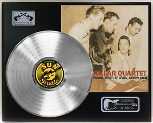 Elvis Presley - Million Dollar Quartet Silver LP Record Plaque Display - Picture 1 of 3