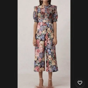Keepsake The Label Runway Floral Black Hydrangea Cropped Jumpsuit XS Cottagecore - Picture 1 of 12