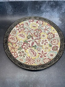 Rare Vintage Saigon Era Vietnam DONA Pottery Hand Made Ceramic Pottery Plate 13” - Imagen 1 de 6