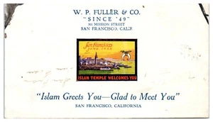 1922 Islam Temple San Francisco Greeting Blotter WP Fuller & Co. Mission St. C6 - Picture 1 of 2