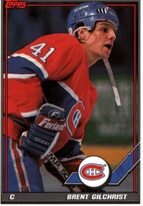 Tarjeta de hockey sobre hielo Brent Gilchrist C Canadiens Topps n.º 90 1991 - Imagen 1 de 2