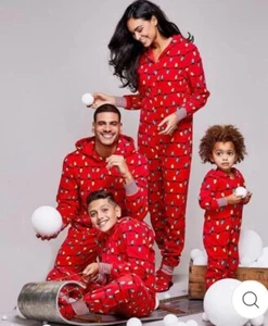 Talla Mediana M Mujer 1 Mono Navidad Luces Bombilla Todo en Uno Pijama Rojo - Imagen 1 de 5