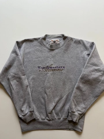 Vintage Northwestern Wildcats Sweatshirt Mens Medium Gray Long Sleeve NCAA USA Cover